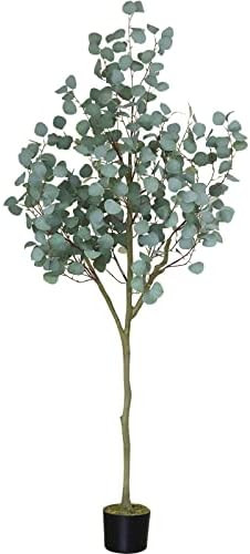 HaiSpring 6ft Tall Artificial Eucalyptus Tree Fake Trees, Modern Large Fake Eucalyptus Silk Tree ... | Amazon (US)