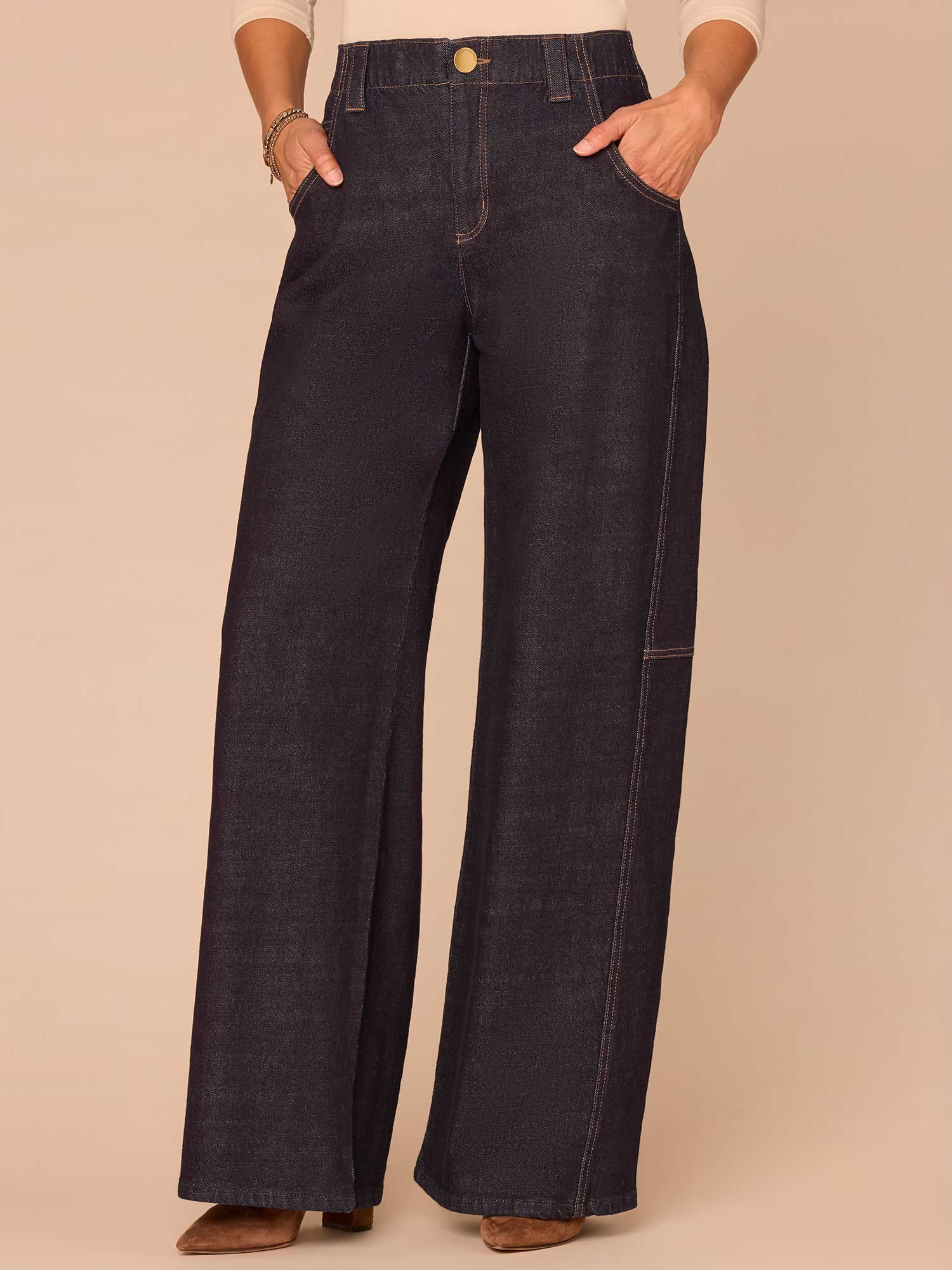"Ab"solution® Skyrise V-Yoke Diagonal Seam Wide Leg Jeans | Democracy Clothing