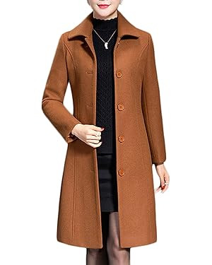 Jenkoon Women's Wool Trench Coat Winter Long Thick Overcoat Walker Coats | Amazon (US)