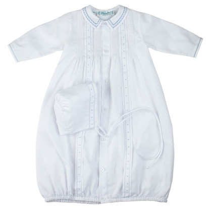 Boys Pintuck Yoke Take Me Home Gown with Bonnet | Feltman Brothers