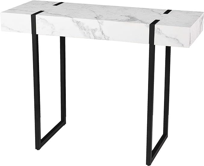 SEI Furniture Rangley Media Table, Standard, Black, White | Amazon (US)