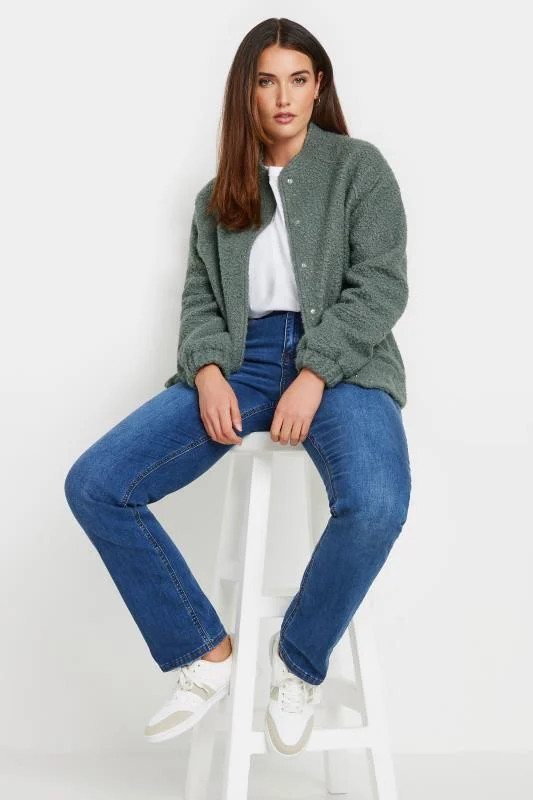 LTS Tall Grey Boucle Bomber Jacket | Long Tall Sally