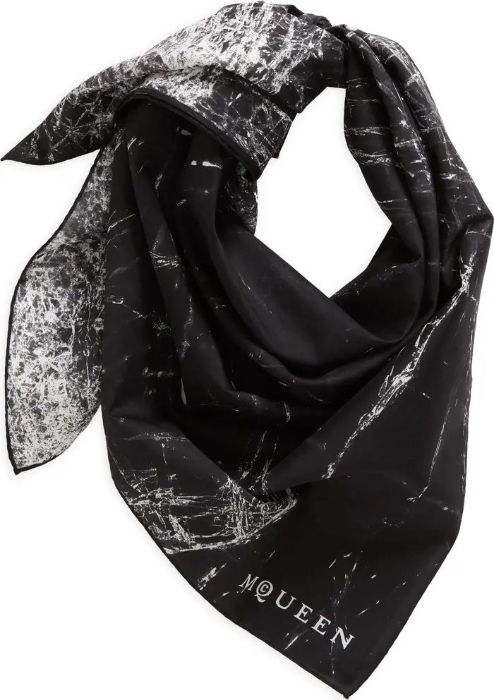 Alexander McQueen Smashed Screen Square Cotton Twill Scarf | Nordstrom | Nordstrom