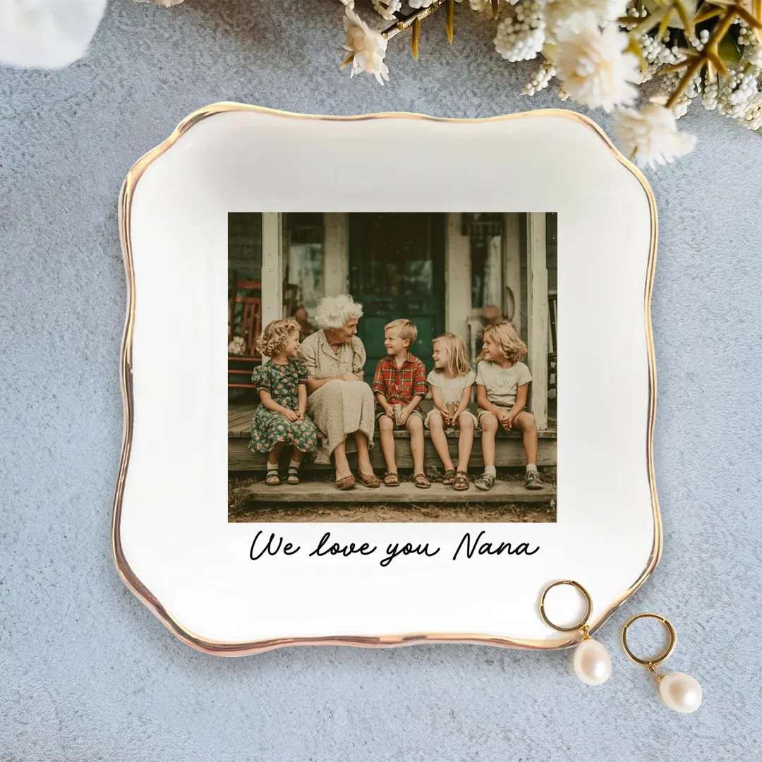 Custom Grandma Gift, Mom Ring Dish, Personalized Photo Trinket Dish, Mother Birthday Gift, Grandm... | Etsy (DACH)