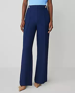 The Petite Wide-Leg Sailor Pant in Texture | Ann Taylor