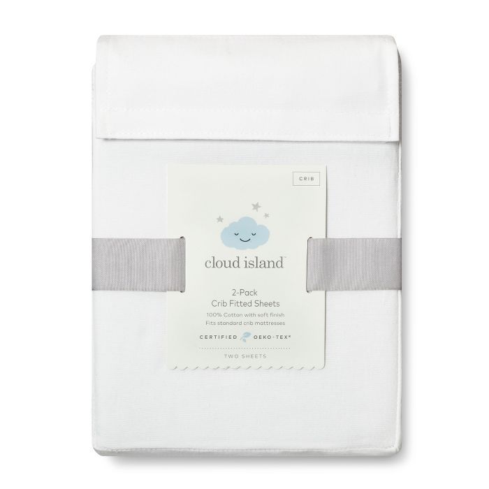 Fitted Crib Sheets Solid 2pk - Cloud Island™ White | Target