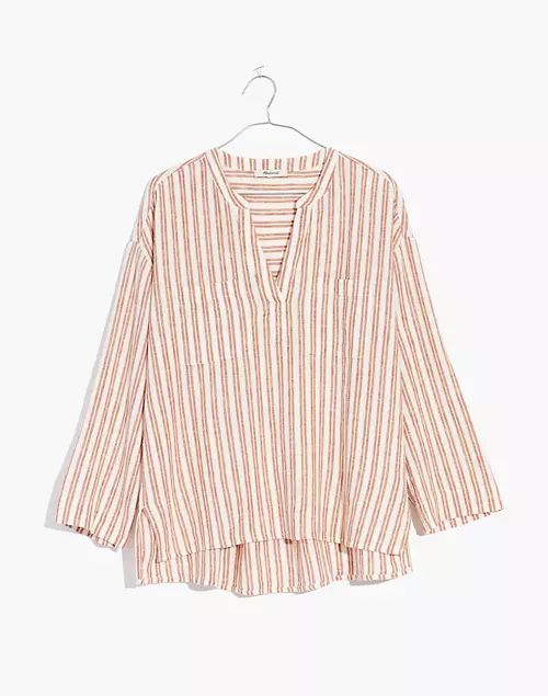 Linen-Blend Lakeline Popover Shirt in Hester Stripe | Madewell