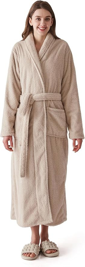 Robes for Women – Premium Plush Fleece Long Bathrobe for Women with Shawl Collar, Soft Warm Wom... | Amazon (US)