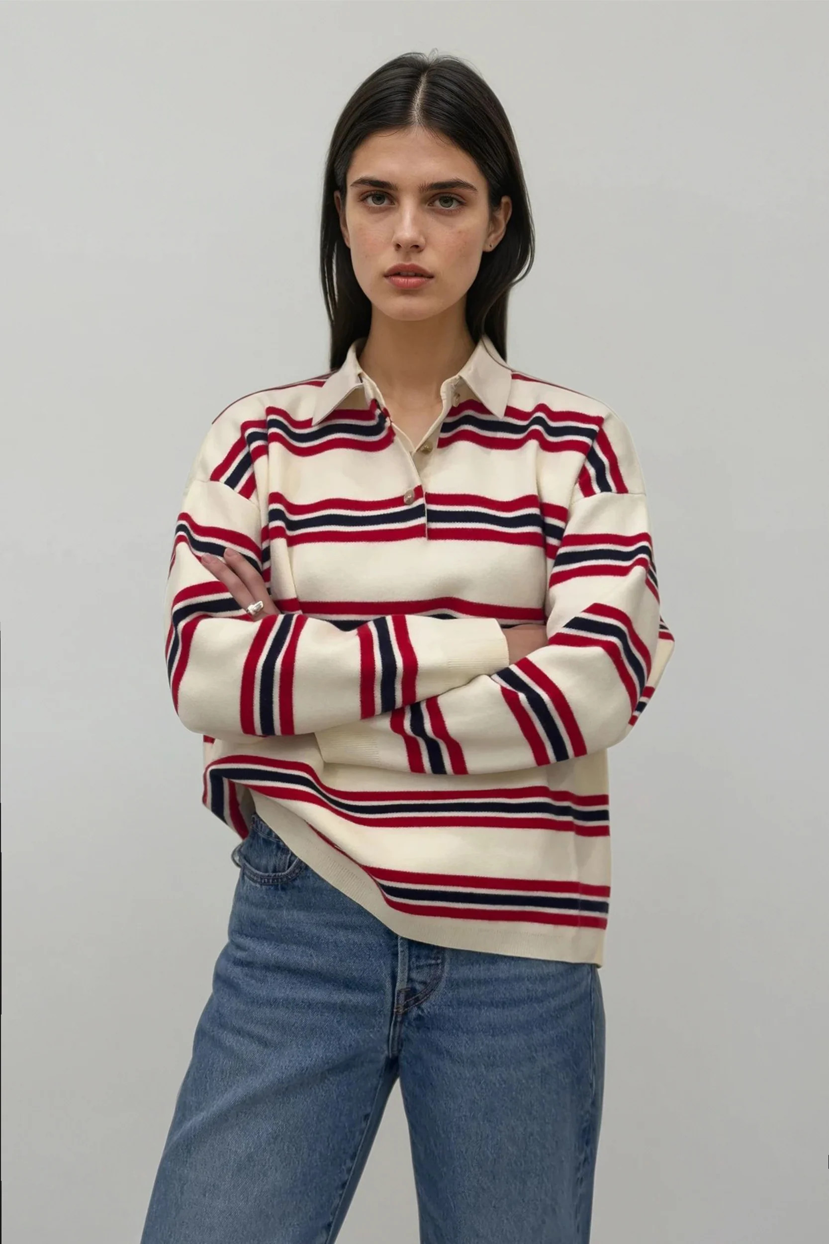 EMMA SWEATER - RED STRIPE | Onte
