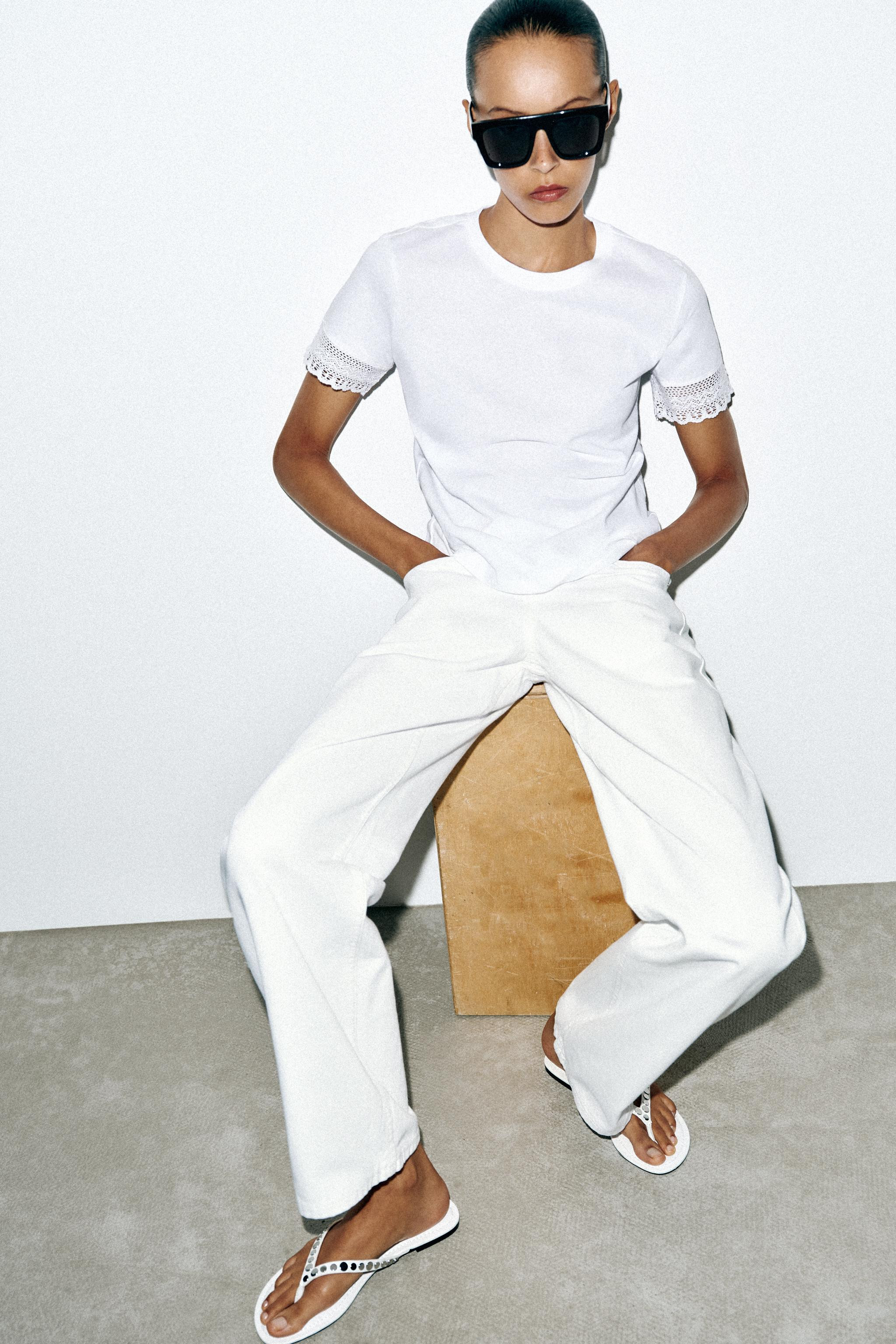 TRIMMED SHORT SLEEVE T-SHIRT | Zara US