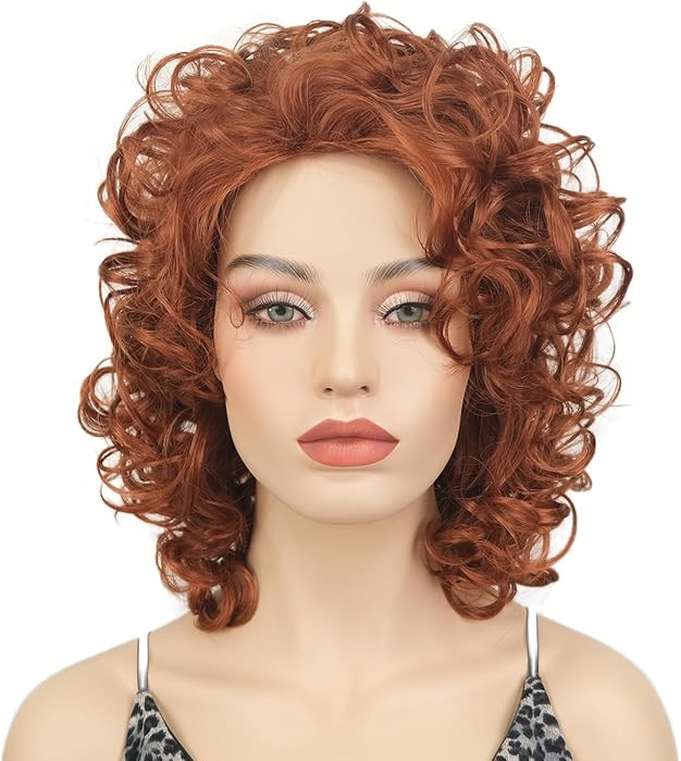 Lydell Short Soft Super Curly Layered Natural Movement Synthetic Wigs 130 Copper Red | Amazon (US)