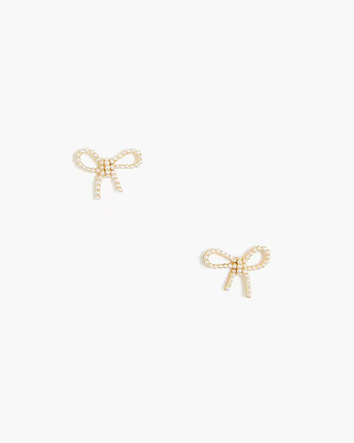 Pearl bow stud earrings | J.Crew Factory