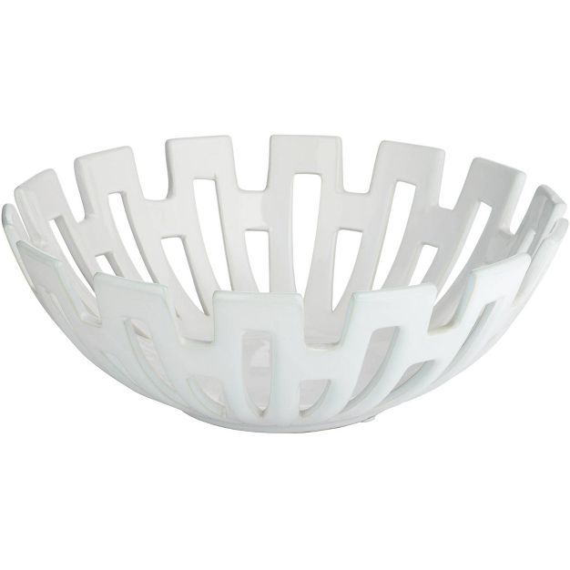 Studio 55D Kery White Stoneware Round Cut Out Decorative Bowl | Target