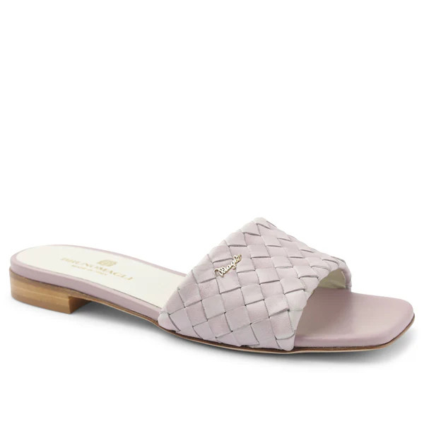 Robertha Handwoven Square-Toe Slide - Lilac | Bruno Magli
