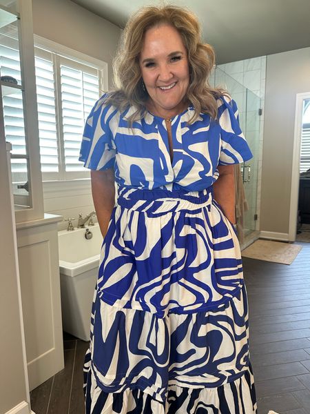 Eeeeeek this dress!!! The Somerset in this beautiful color. Wearing a size XL. I think I need the petite though so if you’re 5’4” or under, I’d get petite. 

Wedding guest dress vacation dress Easter dress anthro sale Anthropologie 

#LTKwedding #LTKover40 #LTKSpringSale