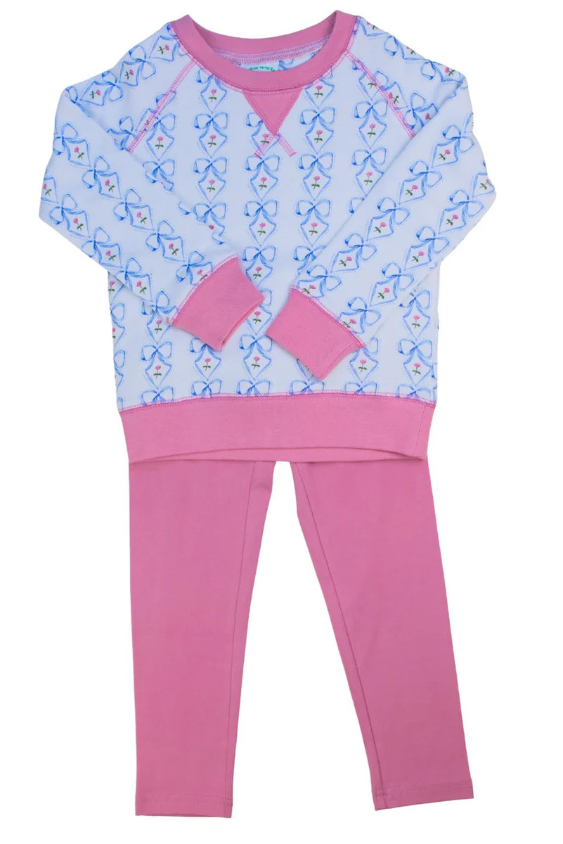Lucy Bow Crewneck Set | Grace and James Kids