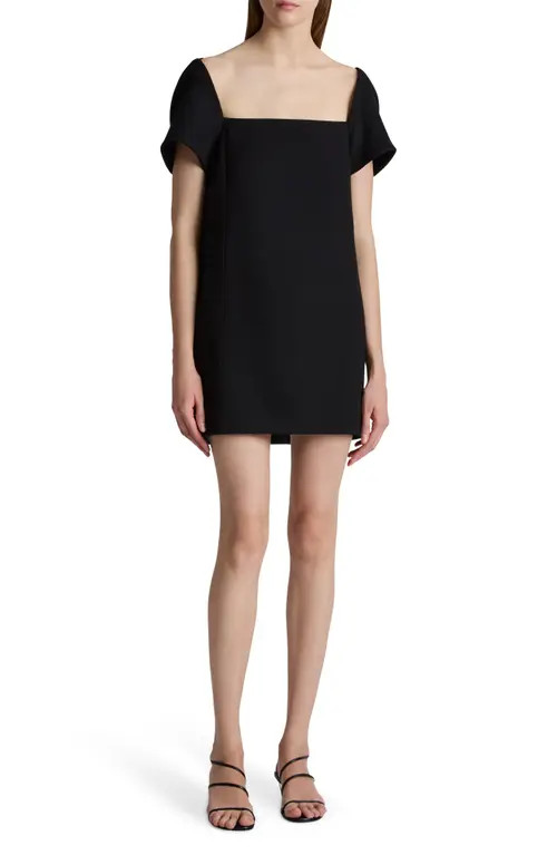 Khaite Benji Square Neck Shift Dress in Black at Nordstrom, Size 10 | Nordstrom