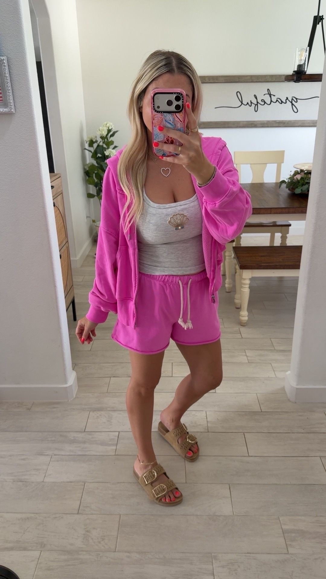 Summer outfit
M jacket 
Tank xs
Shorts small
Sandals tts

#LTKootd #LTKSaleAlert