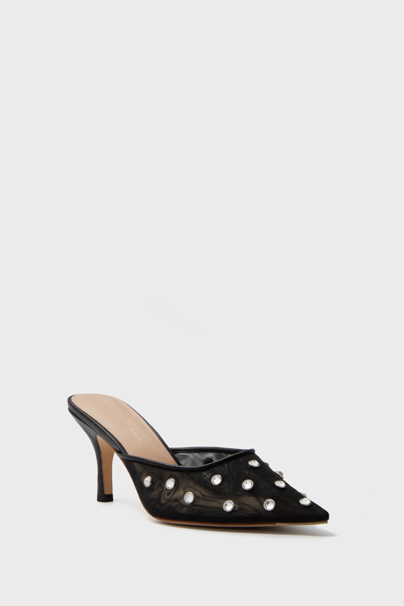 Black Mesh with Rhinestones Paloma Heels | Tuckernuck (US)