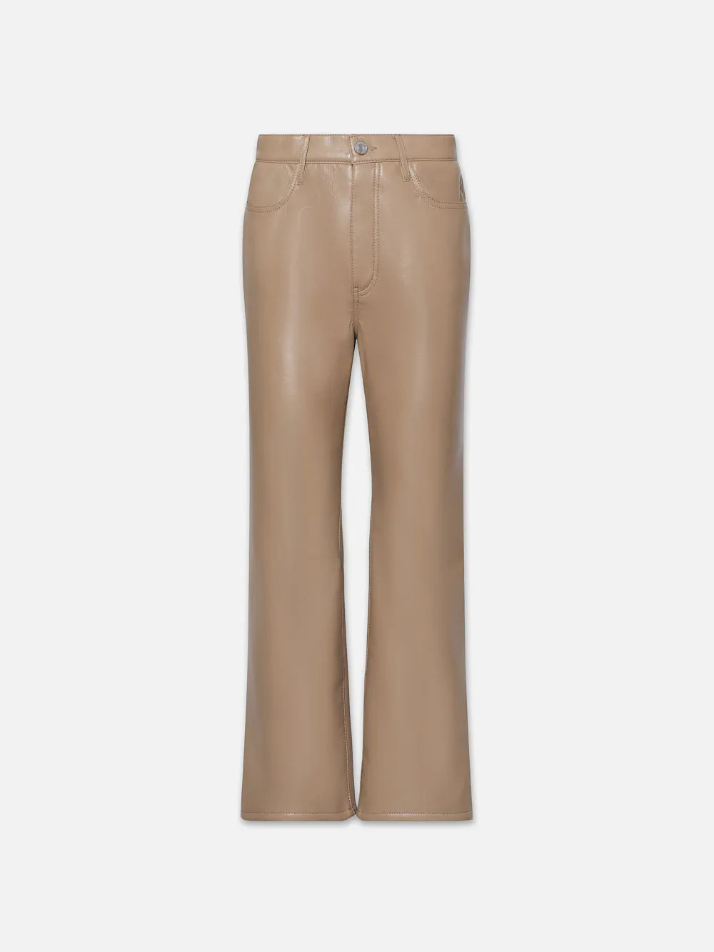 Recycled Leather Le Jane Crop  in  Light Camel | Frame Denim
