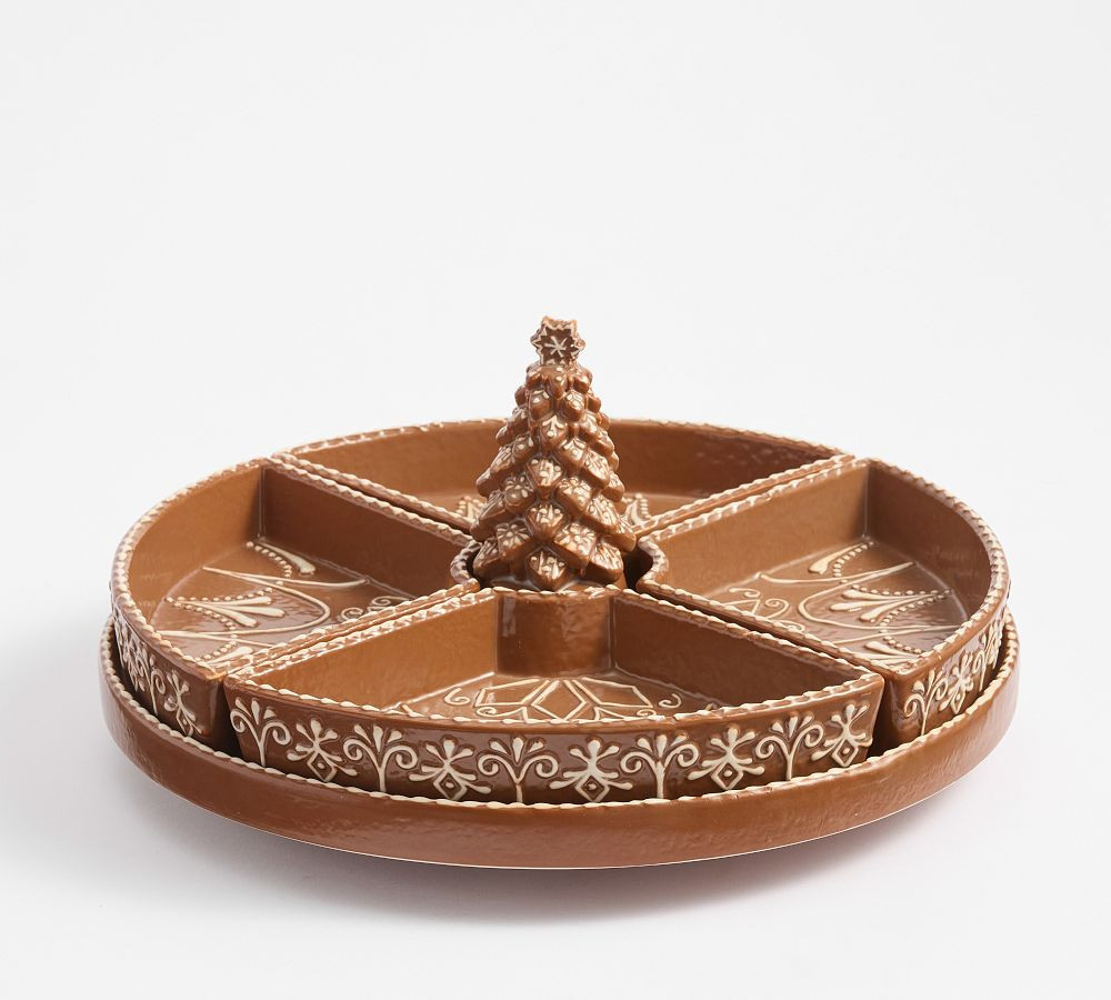Gingerbread Stoneware Lazy Susan - Brown | Pottery Barn (US)
