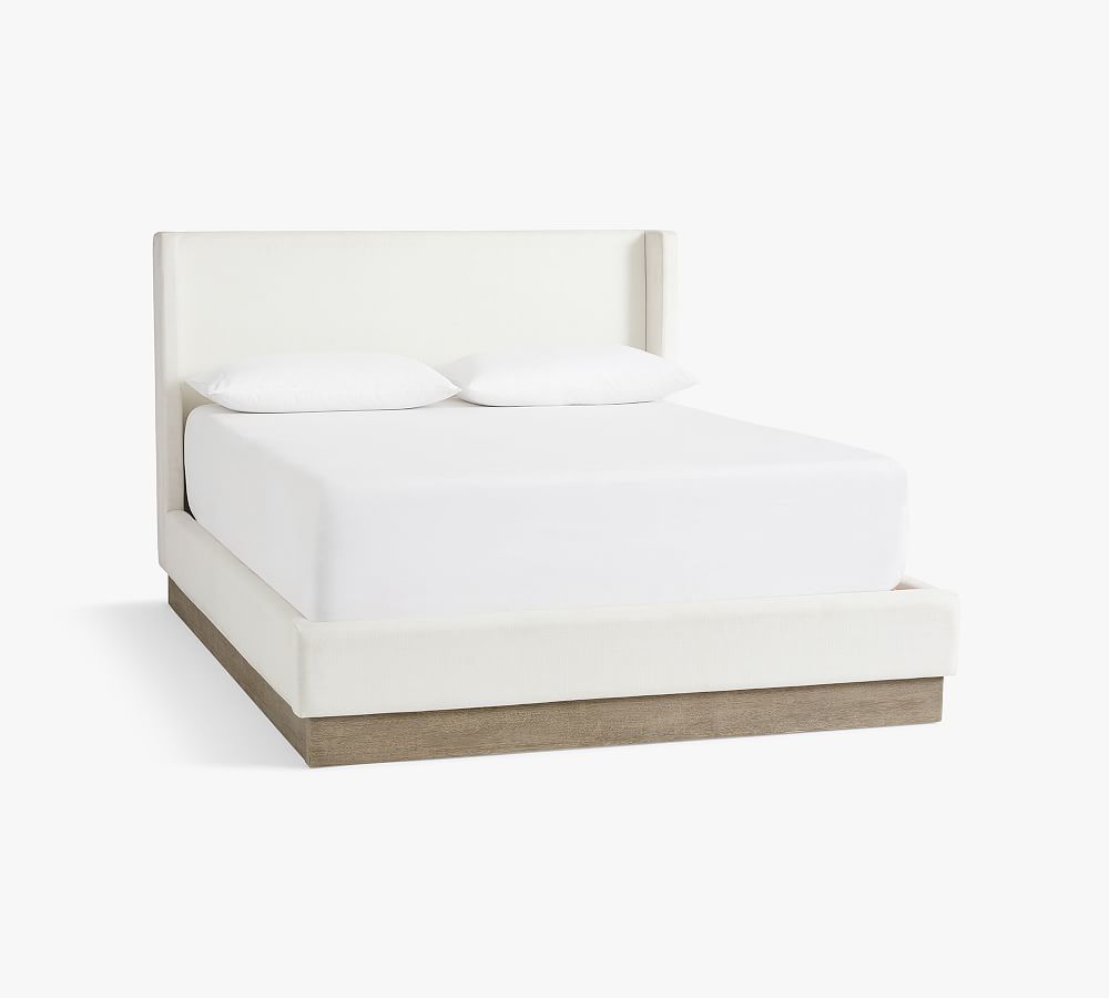 Jake Upholstered Wood Base Platform Bed | Pottery Barn (US)