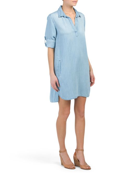Long Sleeve A-line Shirt Dress | TJ Maxx