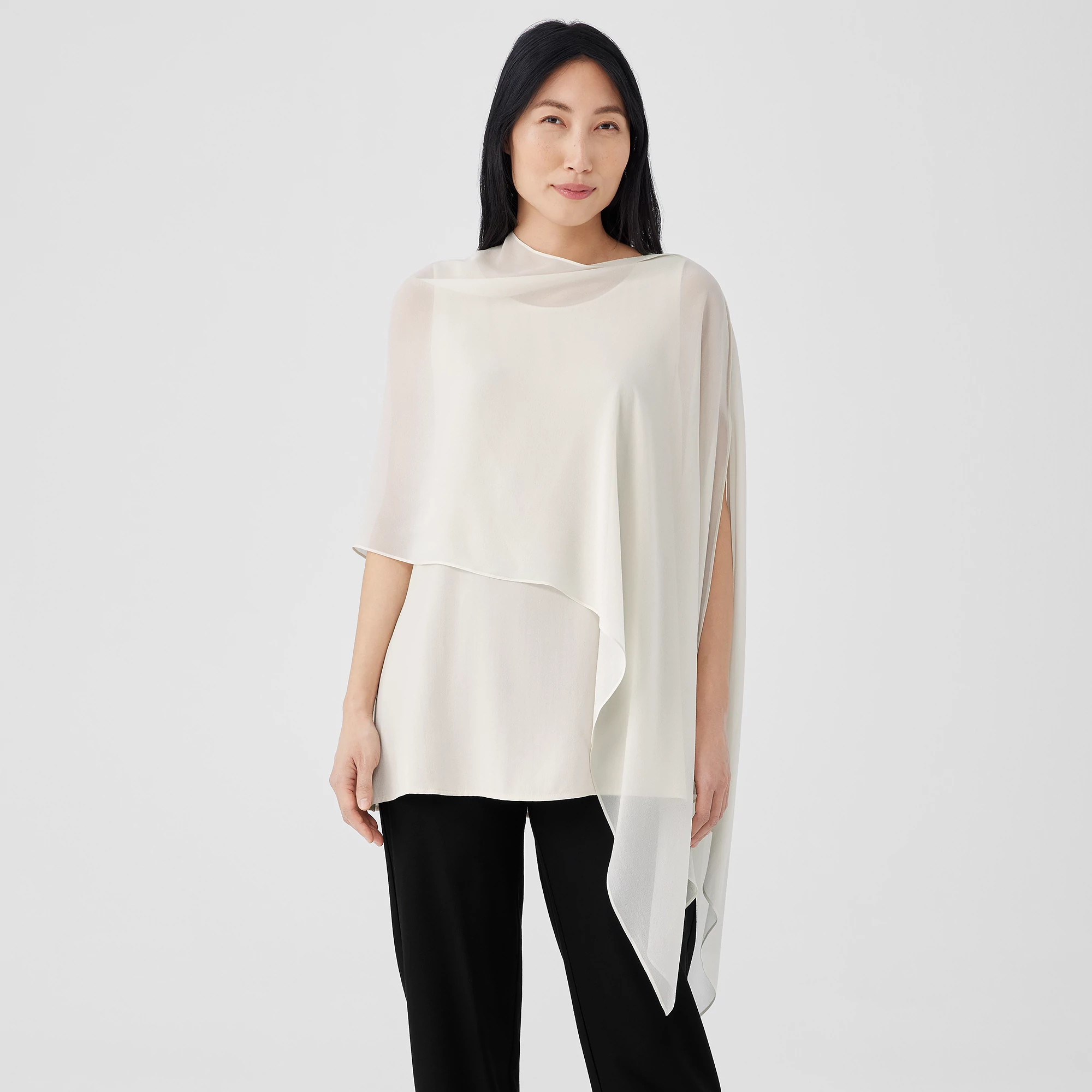 System Sheer Silk Georgette Wrap | Eileen Fisher