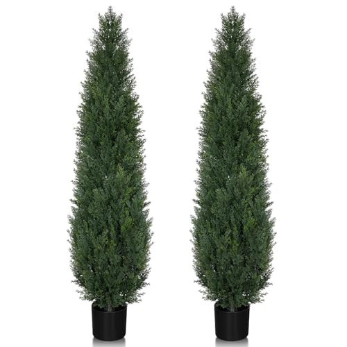 Artificial Cedar Topiary Trees for Outdoors 5FT UV Resistant Faux Pine Tree | Amazon (US)
