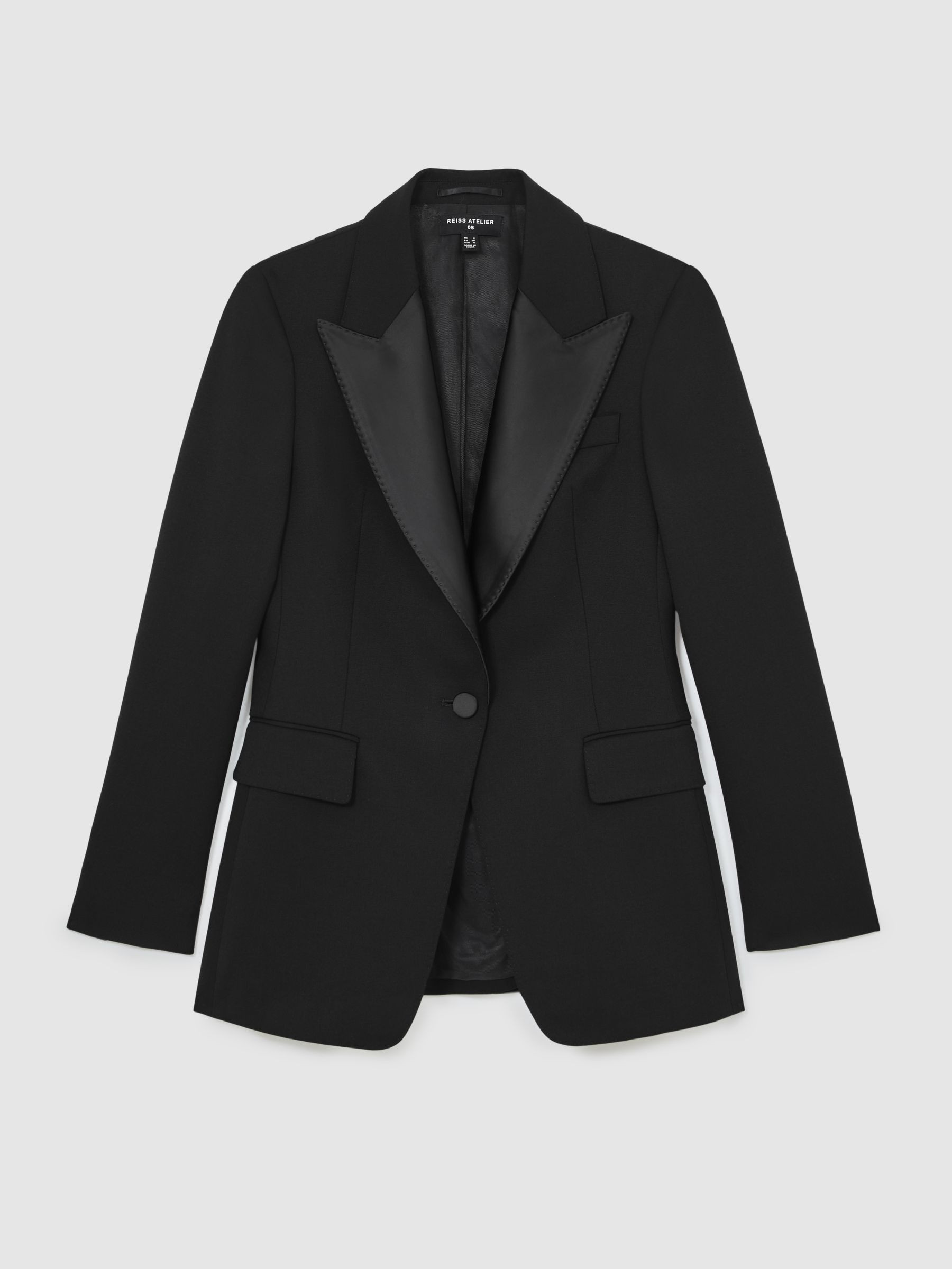 Reiss Atelier Single-Breasted Tuxedo Blazer in Black - REISS | Reiss UK
