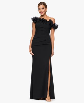 Xscape Women's Off-The-Shoulder Long Dress - Black | Macy's