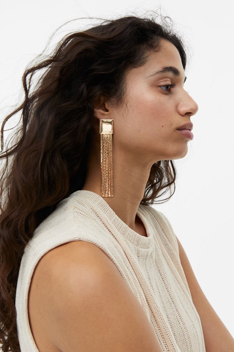 Long earrings - Gold-coloured - Ladies | H&M | H&M (UK, MY, IN, SG, PH, TW, HK)