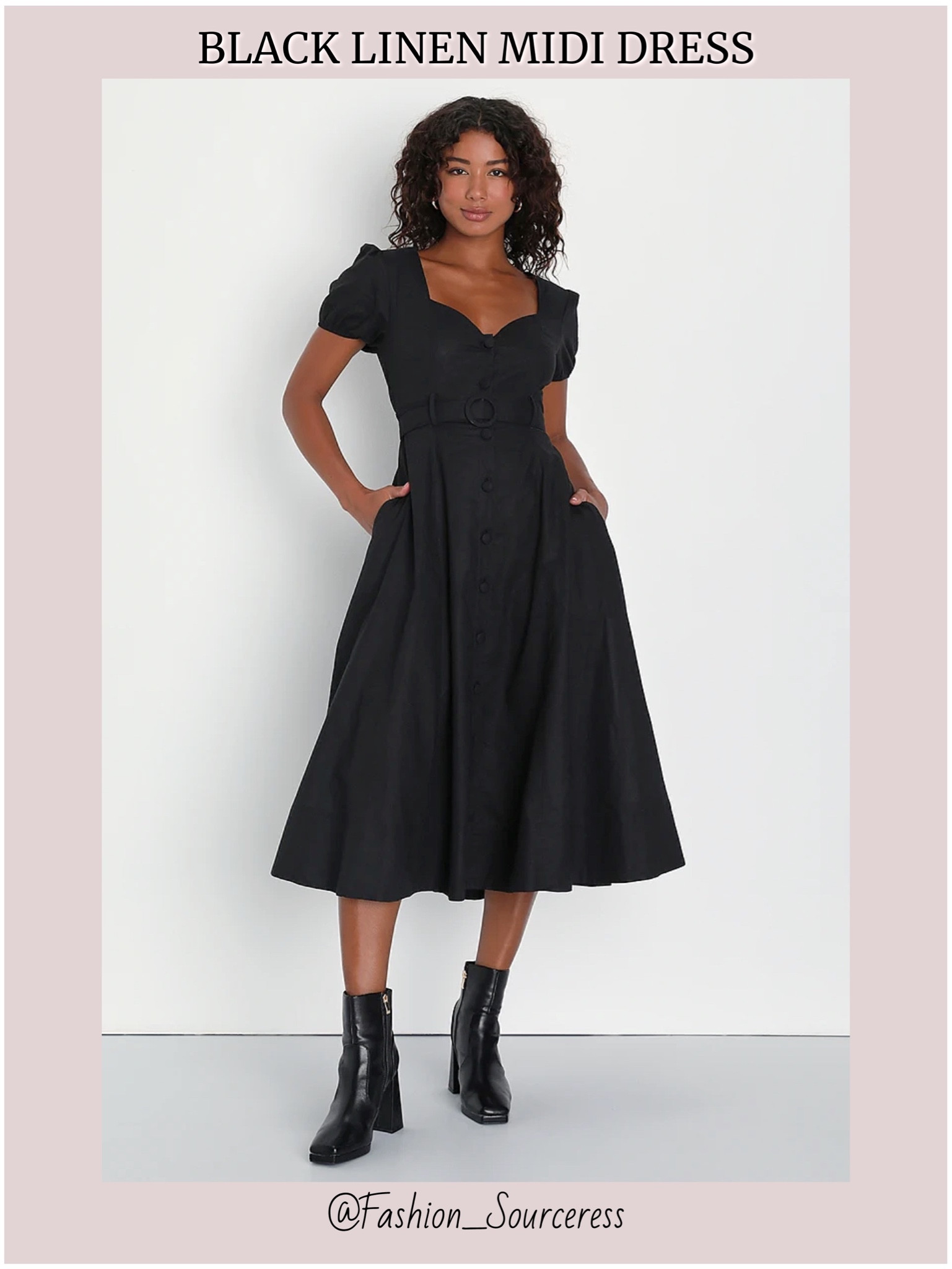 knee length dresses for ladies RETROSPECT MIDI SHIRT DRESS | BLACK | Third Form | After Work Attire for  Women — THIRD FORM main image 1