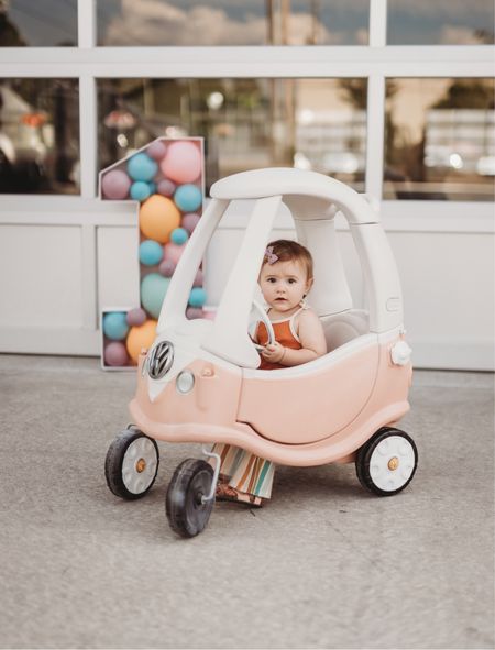 Cozy Coupe makeover! Everything you need for a VW van - pink and white! First birthday gift ideas and photoshoot 🤍 

#LTKbaby #LTKkids #LTKfamily