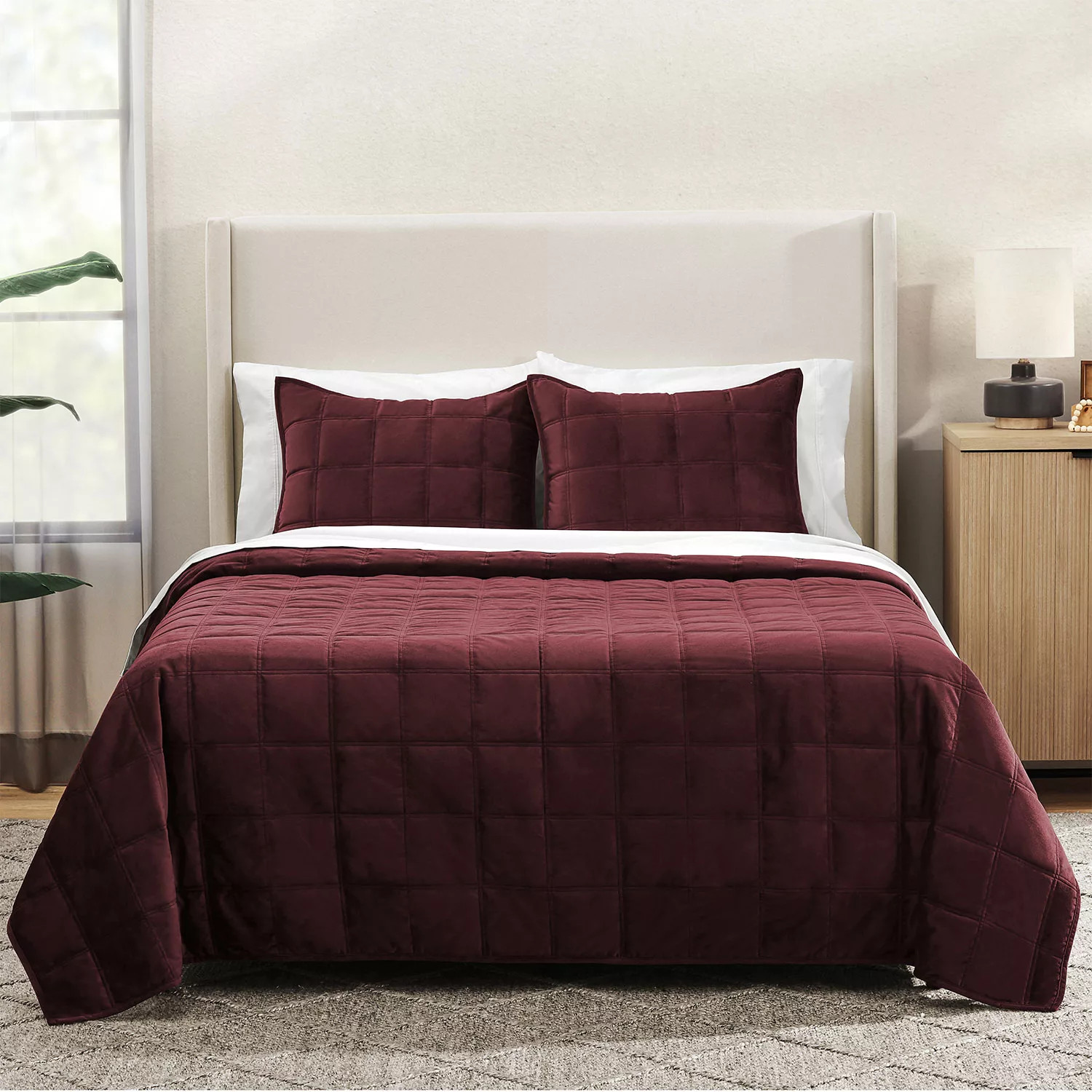 Member's Mark 3-Piece Velvet Box Quilt Set, Assorted Colors and Sizes | Sam's Club