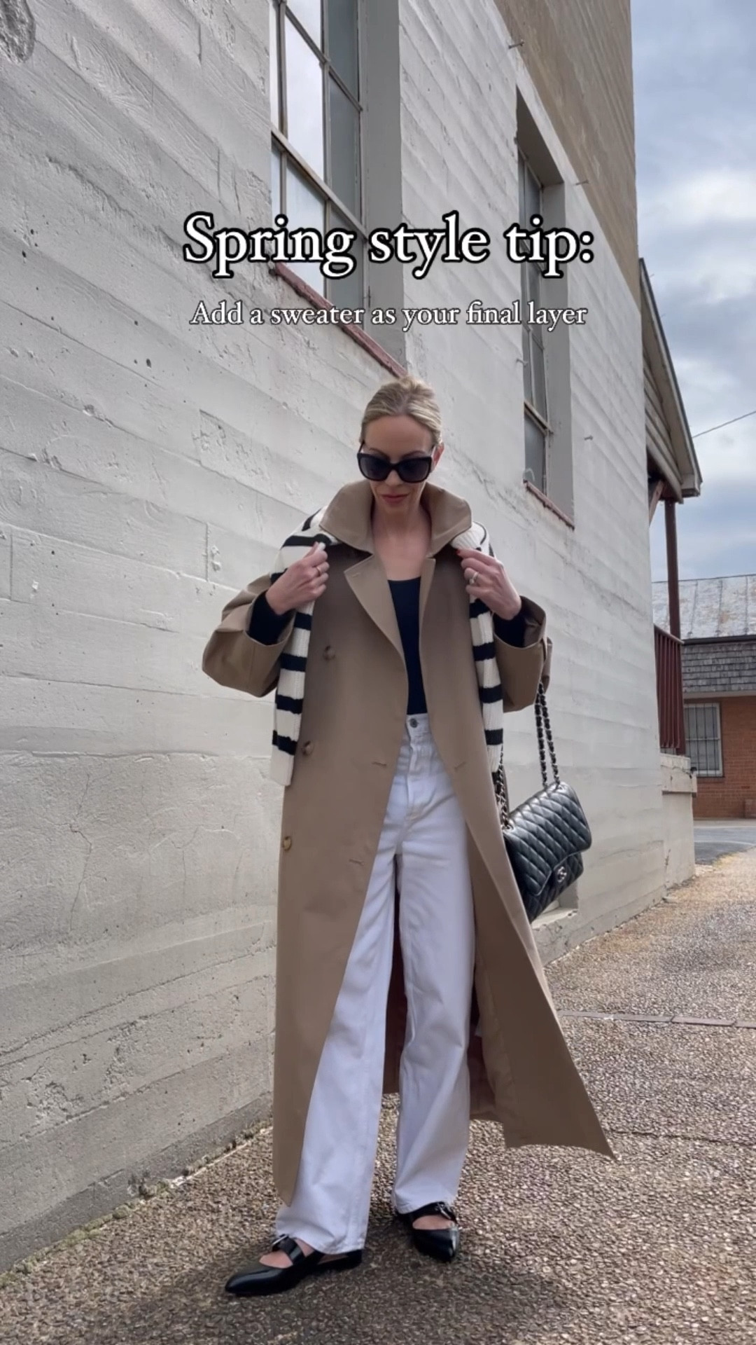 Spring style tips, trench coat outfit, striped sweater, white baggy jeans, spring trends 

#LTKSaleAlert #LTKSeasonal #LTKOver40