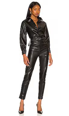 superdown Branka Leather Jumpsuit in Black from Revolve.com | Revolve Clothing (Global)