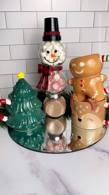 DIY Christmas Gift Idea & Cocoa Bar Decor!  The jars are from Ikea and called Rajtan. You could wrap the whole snowman in clear cellophane. 💗 

#christmasgiftidea #DIYChristmasGifts #hotcocoabar #christmasmugs #christmasdecor #christmas 

#LTKHoliday #LTKSeasonal #LTKhome