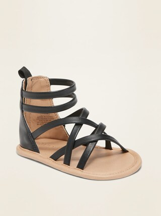 Faux-Leather Cross-Strap Gladiator Sandals for Baby | Old Navy (US)