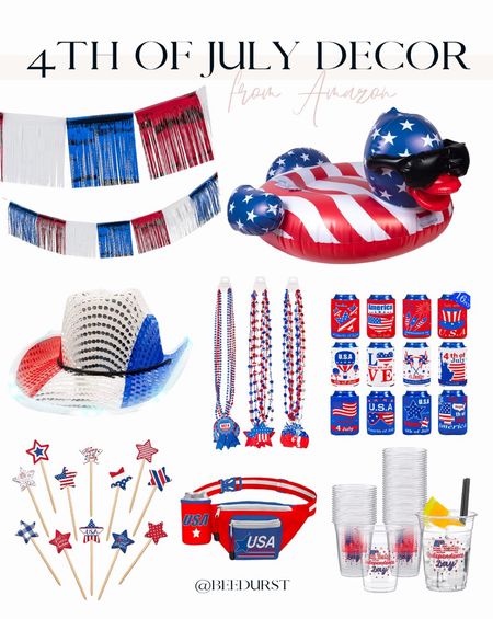 4th of July home decor from Amazon! Fourth of July party decorations, 4th of July party, 4th of July pool party, red white and blue hat, Fourth of July belt bag

#LTKunder50 #LTKhome #LTKSeasonal