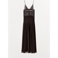 Zara - Lace Strap Dress - Garnet - L - Woman | Zara US
