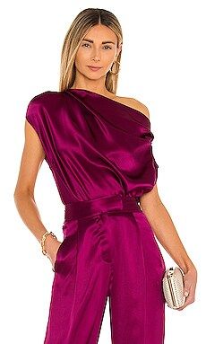 The Sei Draped Top in Magenta from Revolve.com | Revolve Clothing (Global)