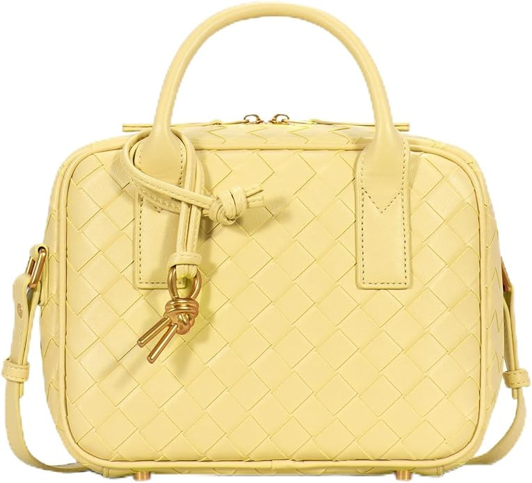 Woven Bag for Women, Cute Tote Bag Crossbody Bag PU Leather Handmade Shoulder Handbags Woven Purs... | Amazon (US)