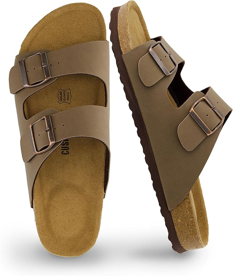 CUSHIONAIRE Men's Lane Cork Footbed Sandal with +Comfort, Arch Support, Adjustable Straps - Comfo... | Amazon (US)