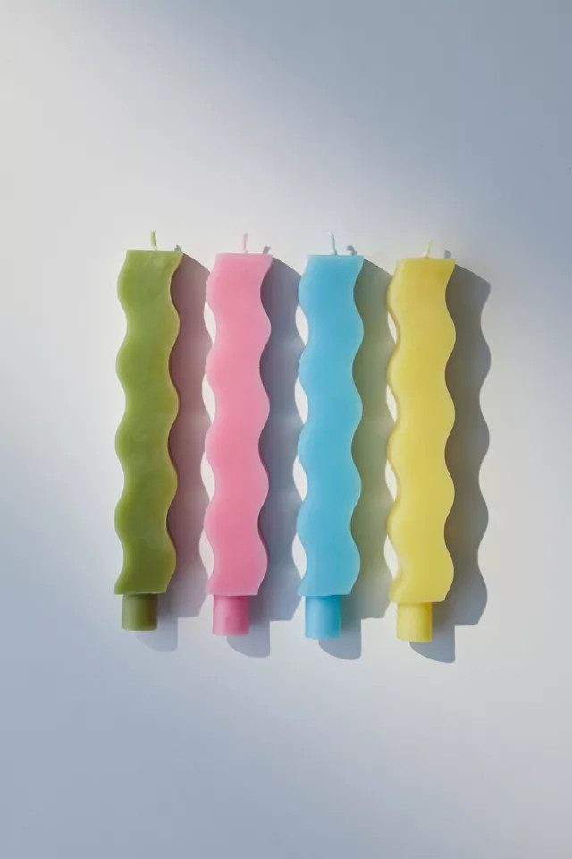Wave Taper Candle - Set Of 4 | Urban Outfitters (US and RoW)