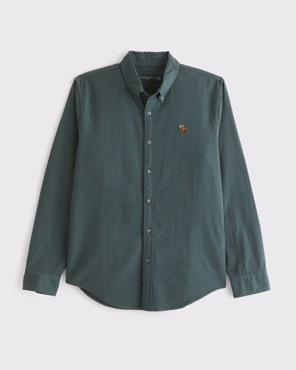 Men's Signature Icon Slim Oxford Shirt | Men's | Abercrombie.com | Abercrombie & Fitch (UK)