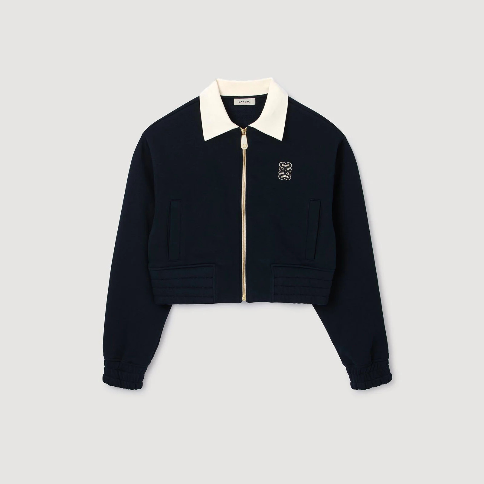 Cropped two-tone sweatshirt | Sandro US | Sandro-Paris US