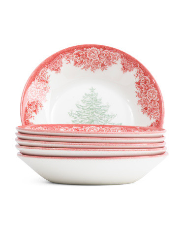 6pk Christmas Tree Cereal Bowl Set | TJ Maxx