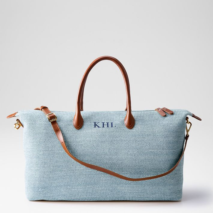 Ellis Raffia and Leather Weekender | Mark and Graham