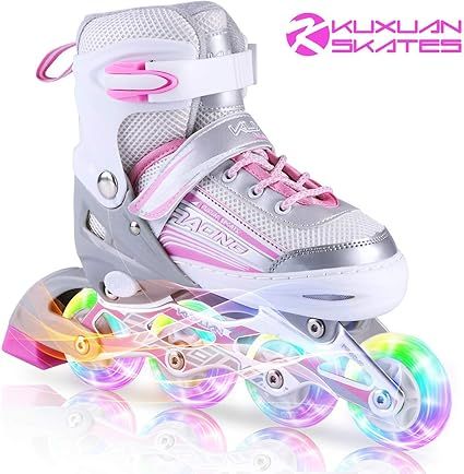 Kuxuan Skates Inline Skates Adjustable for Kids,Girls Skates with All Wheels Light up,Fun Illumin... | Amazon (US)